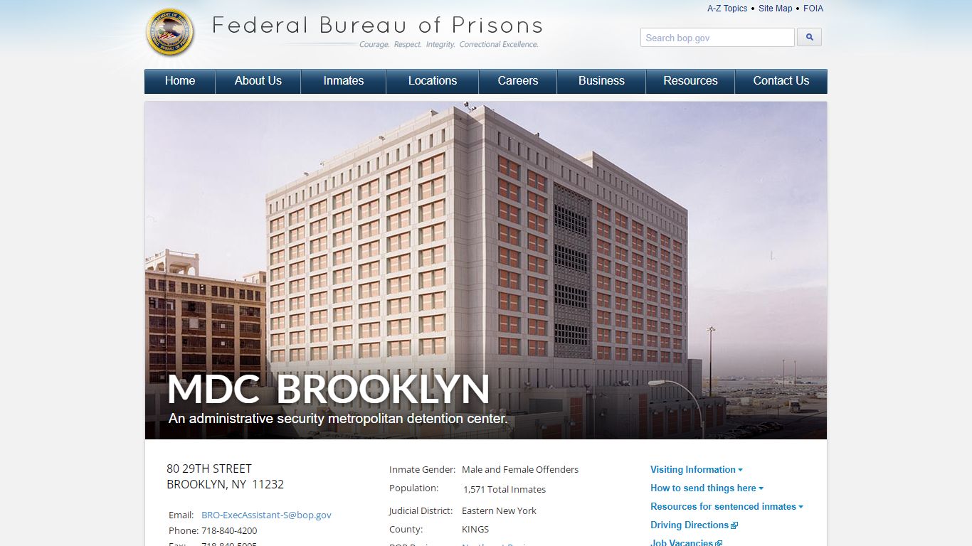 MDC Brooklyn - Federal Bureau of Prisons